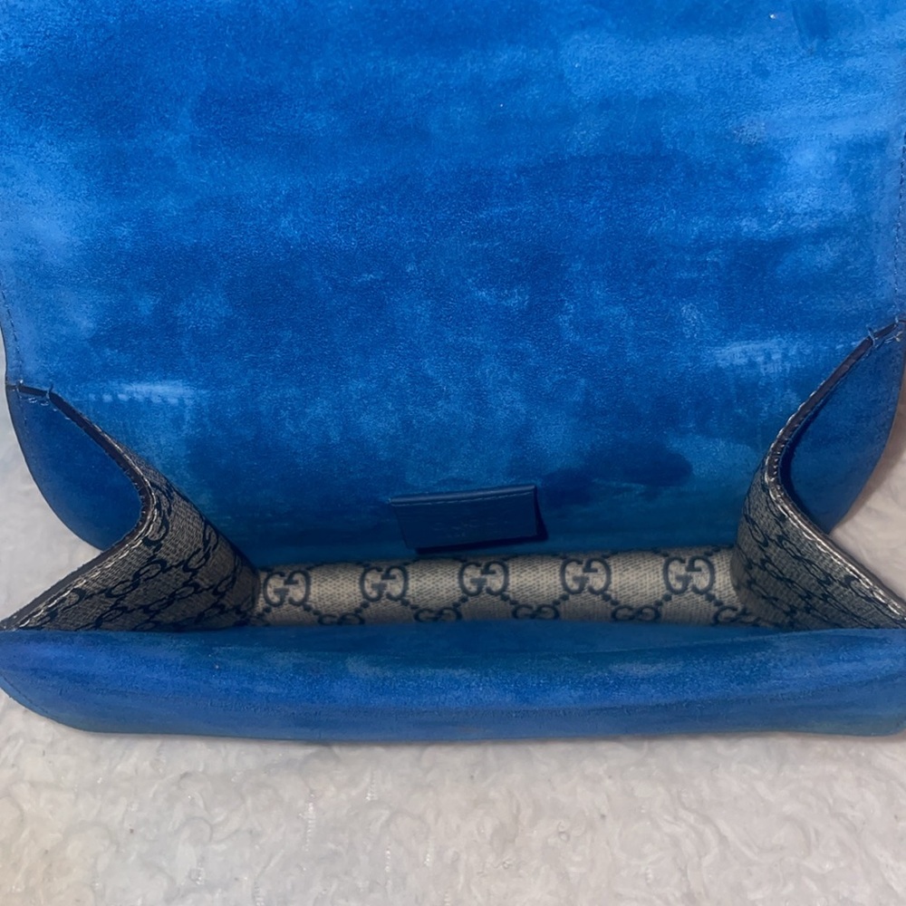 Gucci GG Supreme Dionysus Blooms Floral Mini Chain Shoulder Crossbody Bag Blue - Picture 13 of 17
